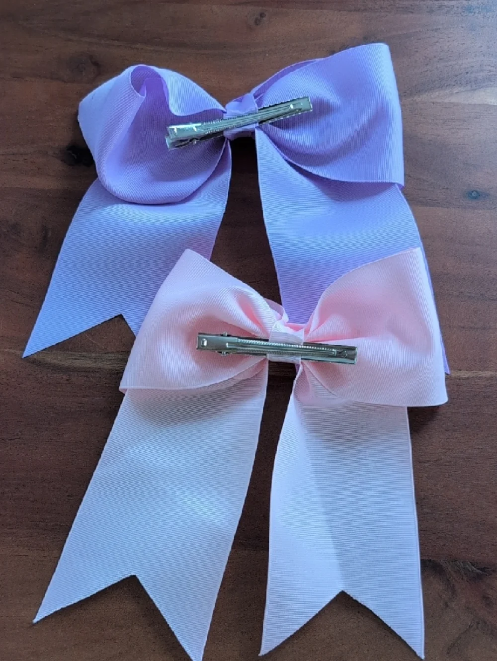 Kids Grosgrain Hair Bows - Pink and Lavender